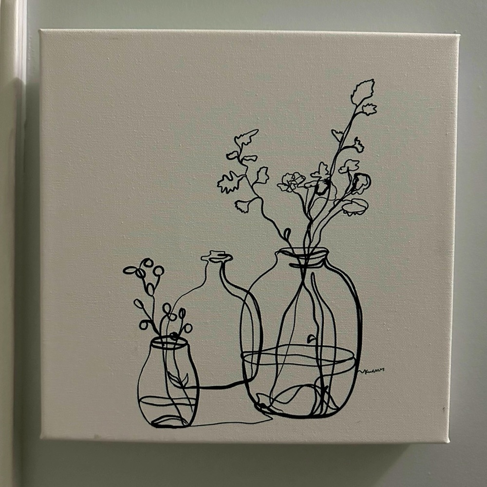 White and black simple canvas 12x12